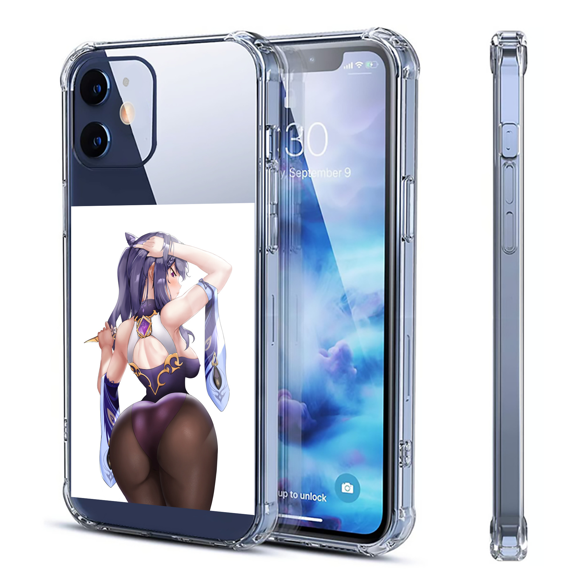 げんし神 刻晴 こくせい genshin Kokusei 【iPhone 12シリーズ対応】透明スマホケース（クリアソフトケース）